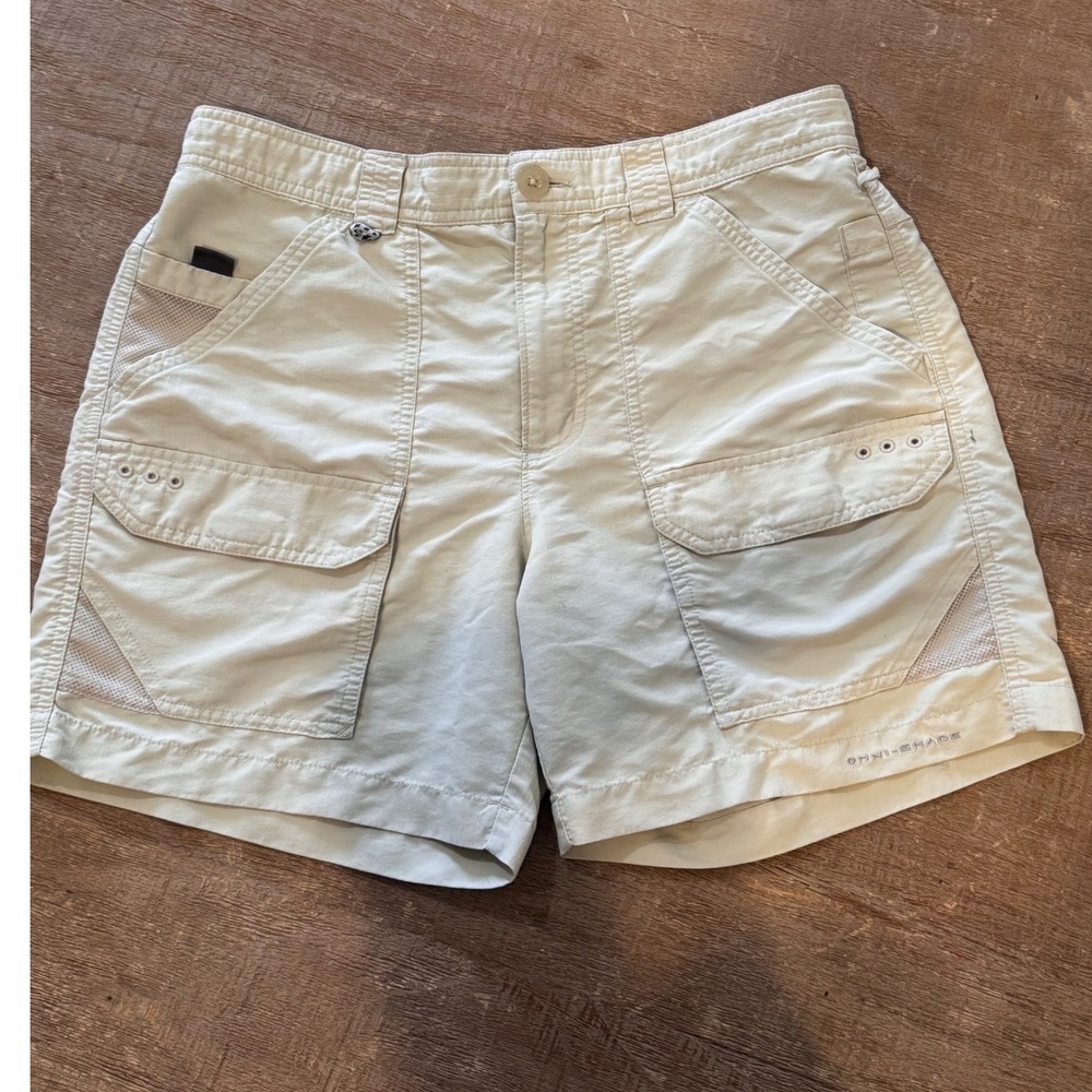 Columbia PFG Utility Cargo Shorts Beige  Size 30 (6" Inseam) Outdoor Gorpcore